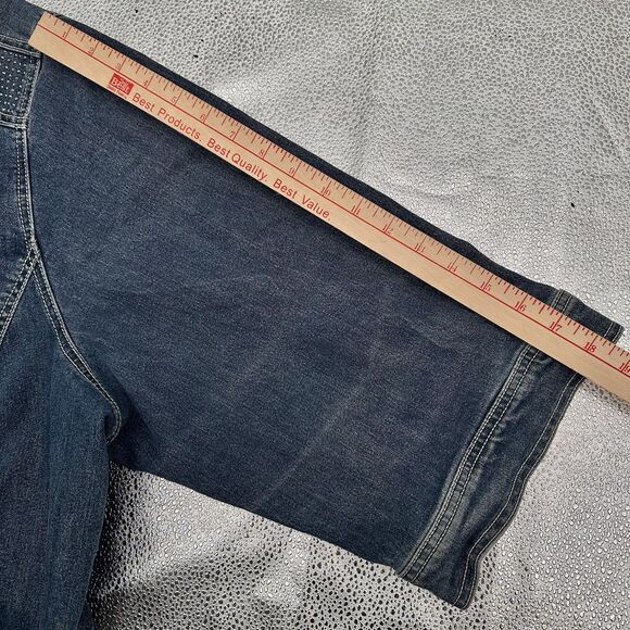 Catherines Studded Denim Jacket Plus Sz 4X Embellished Button Up Shacket Sparkly - Picture 10 of 11